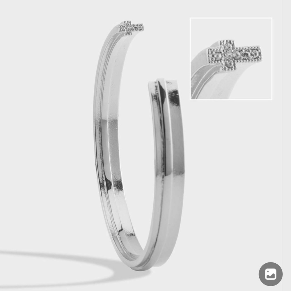 Stella Valle silver & rhinestone cross bracelet